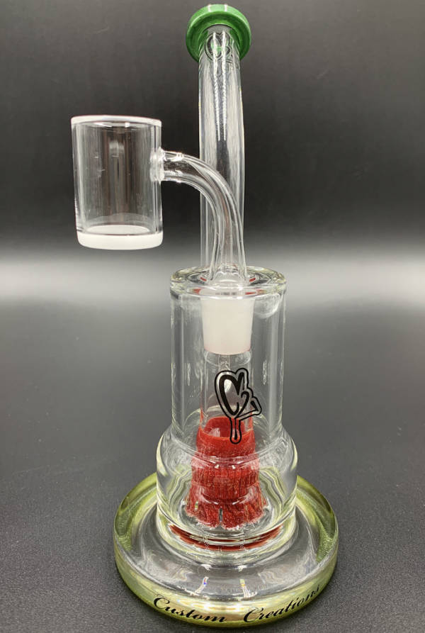 Cake SP Mini Dabbing Rig + 24MM Banger By C2 Custom Creations Glass - Limited Edition Color - Olive / Cherry / Green