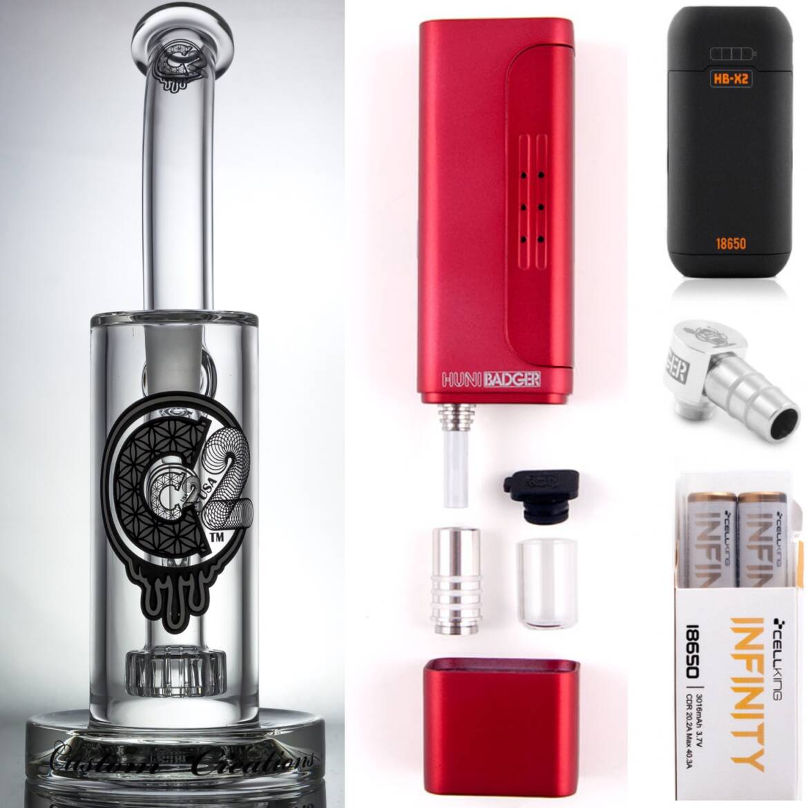 Huni-Badger-Portable-Dab-Rig-Crimson-Red-C2-Custom-Creations-Glass-BRB1-Dab-Rig-Huni-Badger-Charger-Huni-Badger-90-Degree-Adapter-Battery-2-Pack-Enail-Combo-Kit.jpg