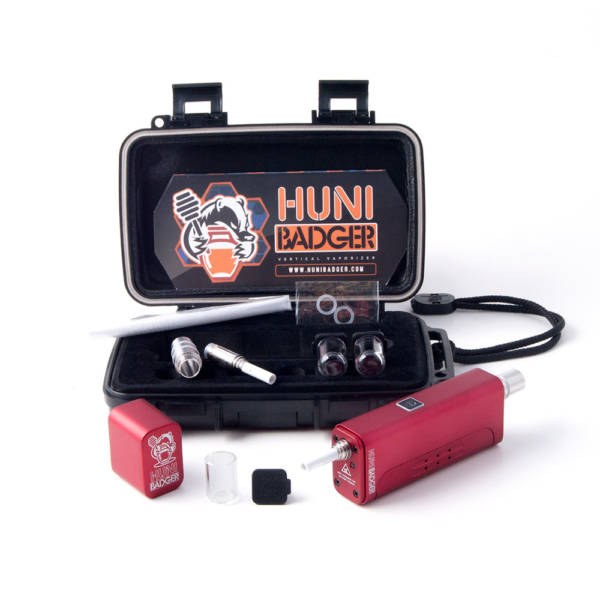 Huni Badger Vertical Vaporizer Kit / Portable Enail - Crimson Red