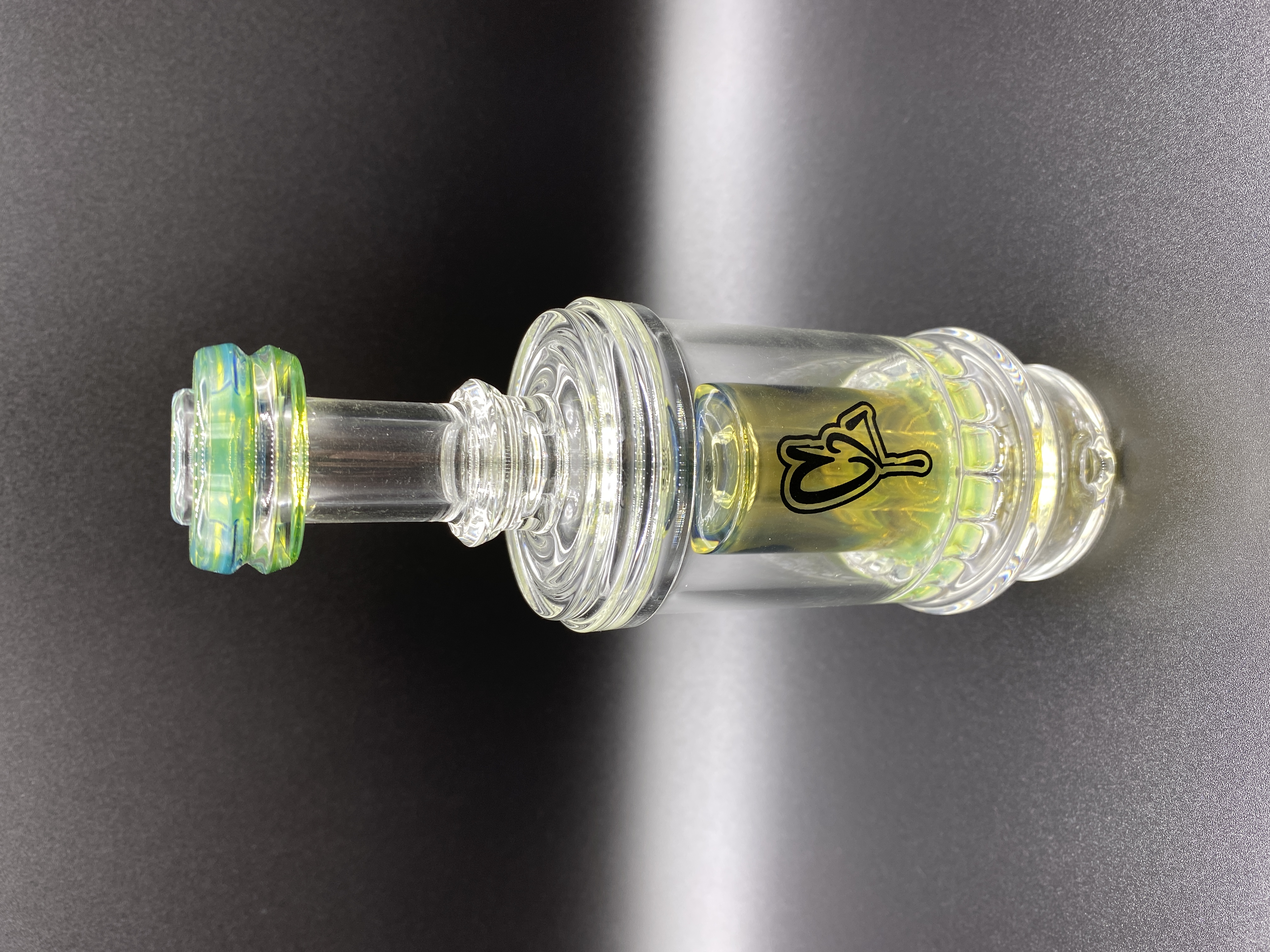 C2 Glass Mini Dab Rig | Focus V Carta Enail | UV Sensitive Emerald Aquamarine