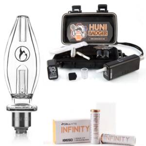 Huni Badger Portable Enail + Nectar Collector Honeybird Core Bubbler + Battery 2-Pack Kit (Black).JPG