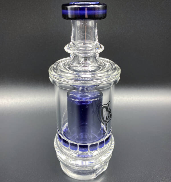 UV Sensitive Navy Blue | C2 Glass Single Ratchet Dabbing Rig | Puffco Peak Enail