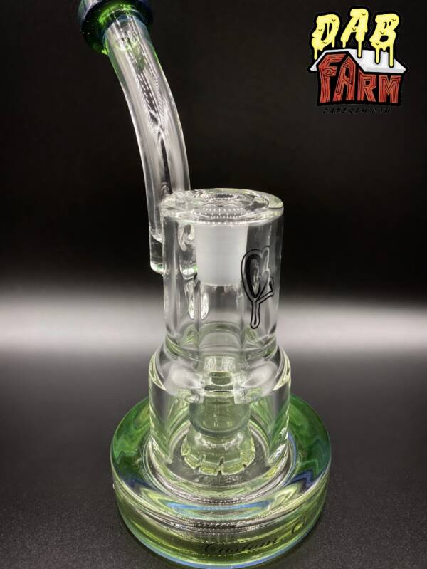 CAKE SP Mini (Baby Cake Rig) | C2 Custom Creations Glass Dab Rig | UV Sensitive Aquamarine