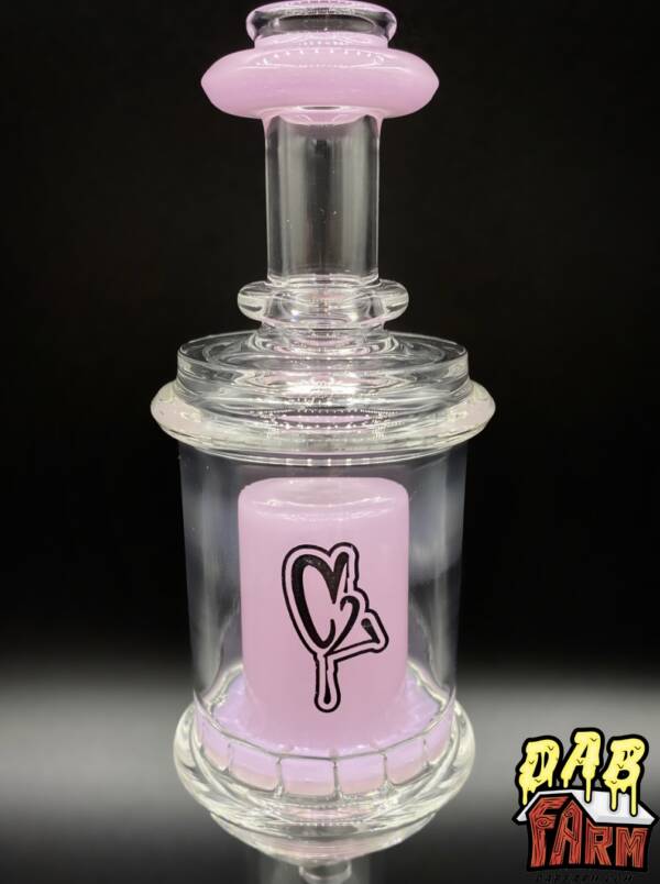 Dr. Dabber EVO | Single Ratchet Mini Rig | C2 Custom Creations Glass | UV Sensitive Pink Tourmaline