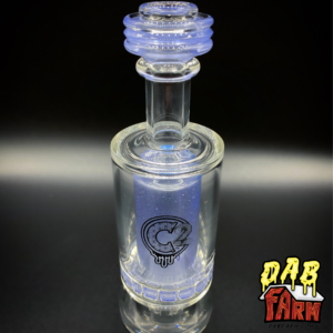V2 C2 Glass Mini Dab Rig Attachment | Huni Badger Enail | UV Sensitive Angel Blue Crystal