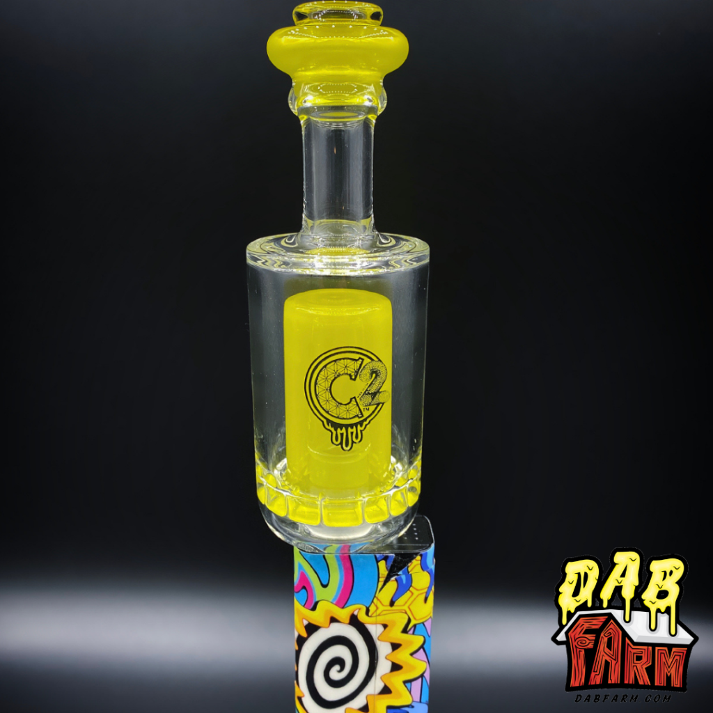 V2 Recessed C2 Glass Mini Dab Rig Limited Edition Color Huni Badger